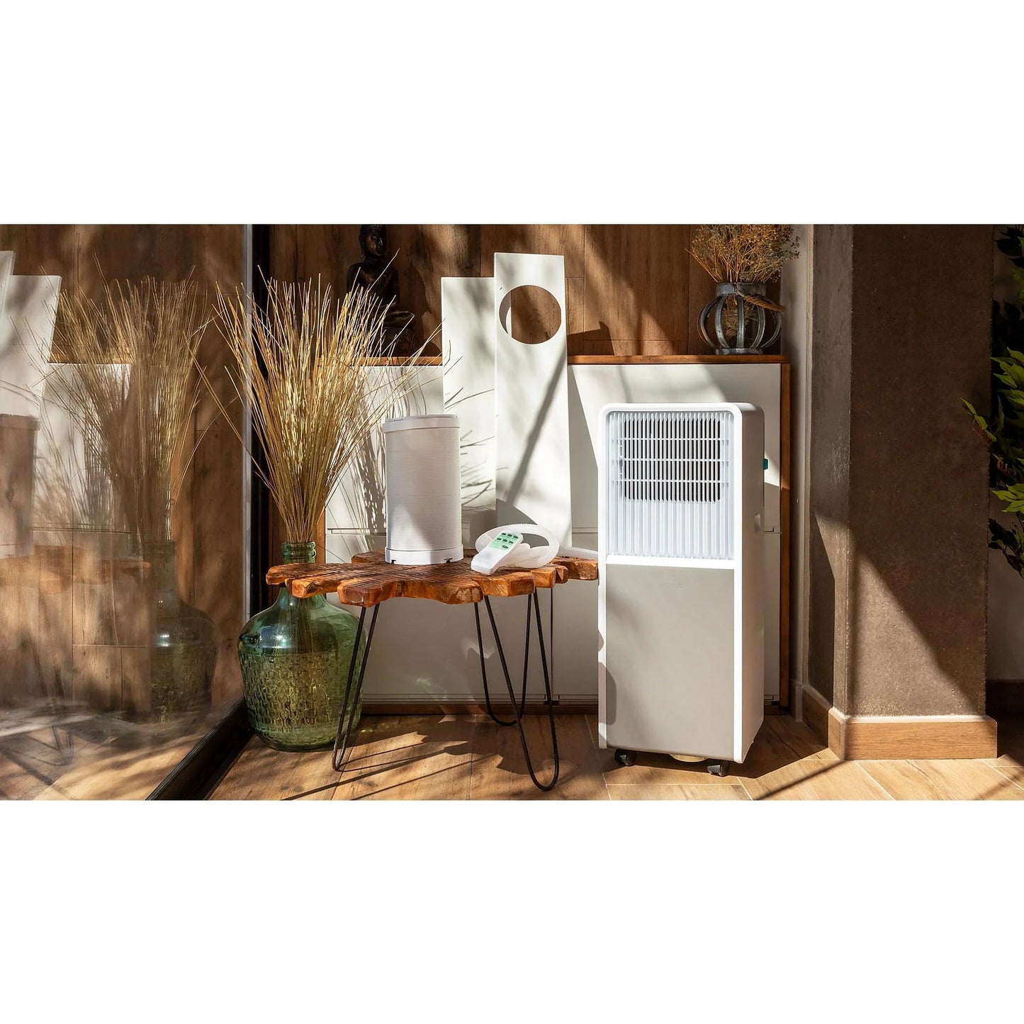 Aire acondicionado portátil – Cecotec ForceClima 9150 Style, 2250 fg/h, 2 velocidades, 25 m², 4 modos, Deshumidificador, Mando a distancia