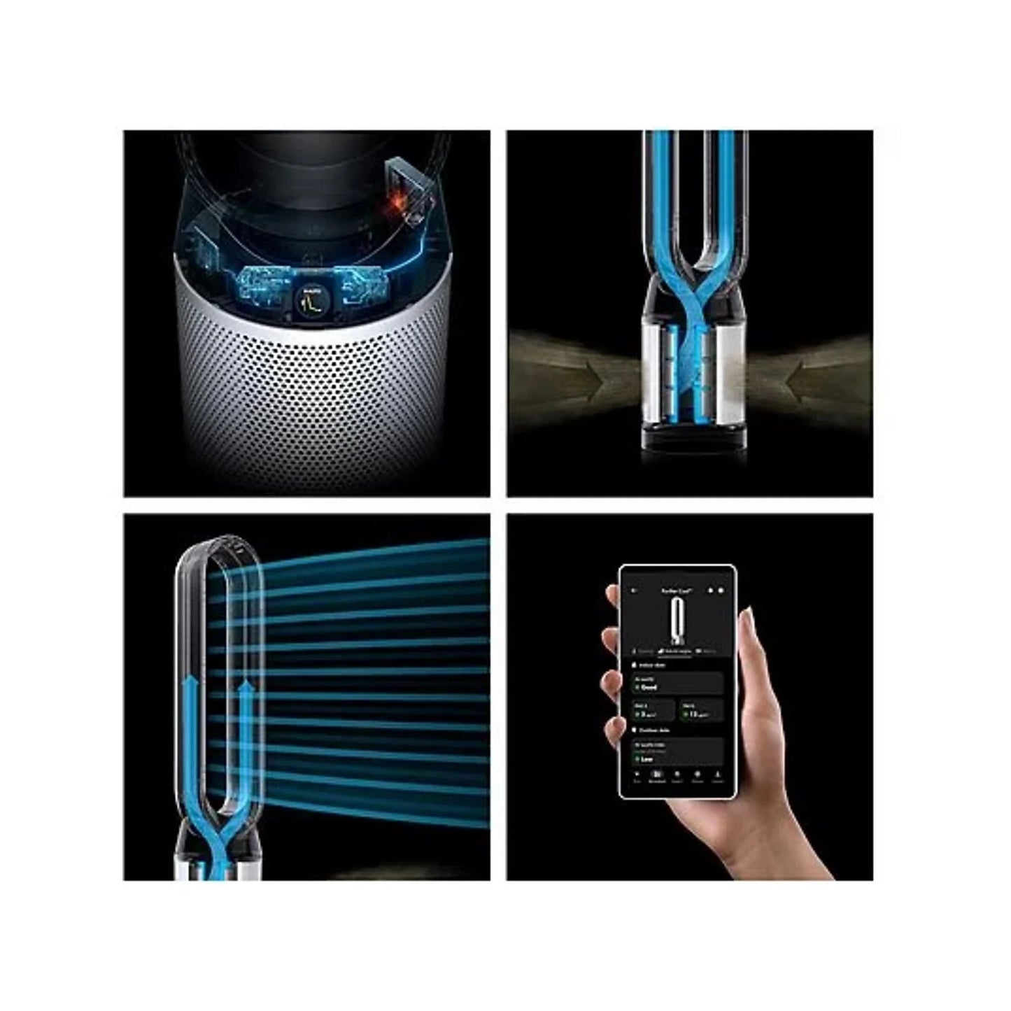 Purificador ventilador – Dyson Cool PC1, Filtro HEPA H13 y Carbón activo, Mando a distancia y Control por APP, Blanco