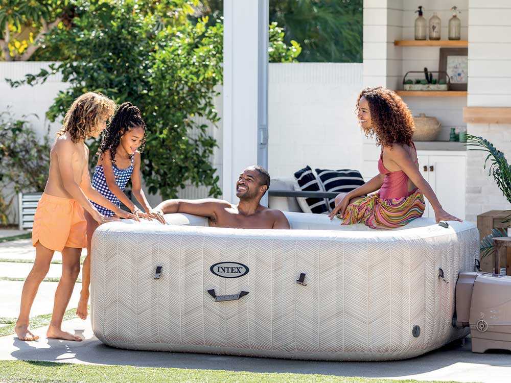 Piscina de hidromasaje spa Intex Cuadrada Chevron Deluxe 28472EX – Ø193×71 cm