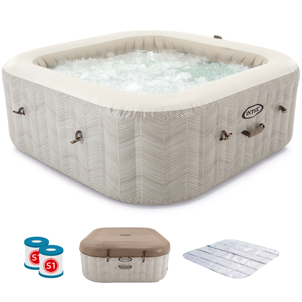 Piscina de hidromasaje spa Intex Cuadrada Chevron Deluxe 28472EX – Ø193×71 cm
