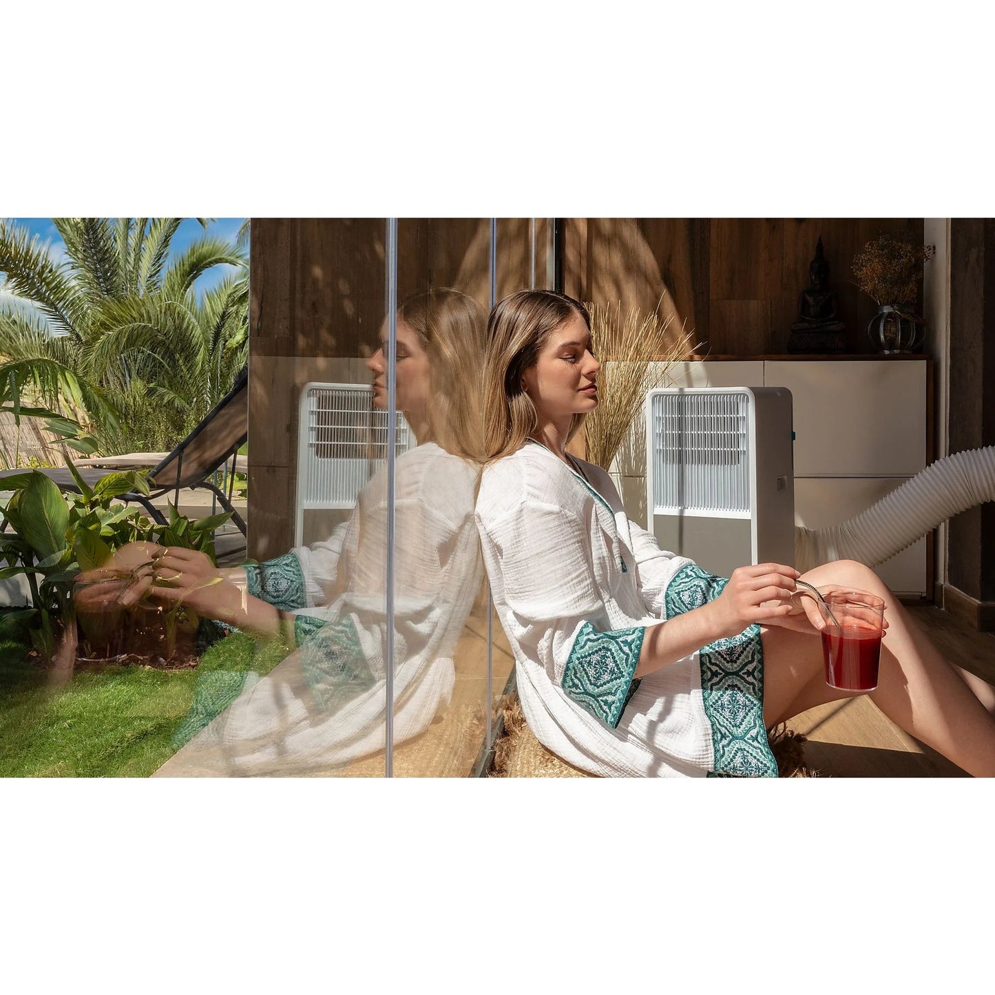 Aire acondicionado portátil – Cecotec ForceClima 9150 Style, 2250 fg/h, 2 velocidades, 25 m², 4 modos, Deshumidificador, Mando a distancia