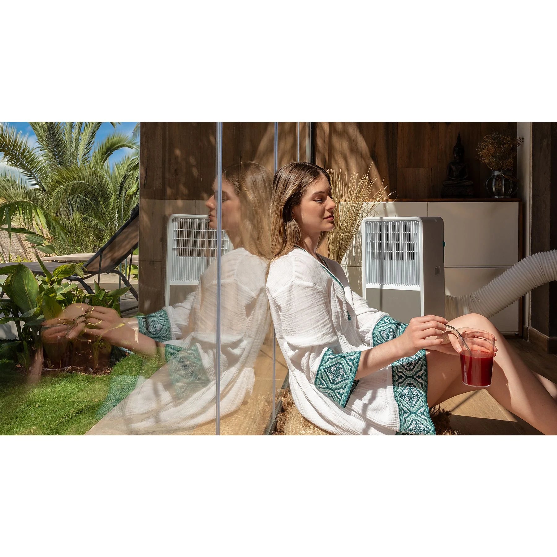Aire acondicionado portátil – Cecotec ForceClima 9150 Style, 2250 fg/h, 2 velocidades, 25 m², 4 modos, Deshumidificador, Mando a distancia