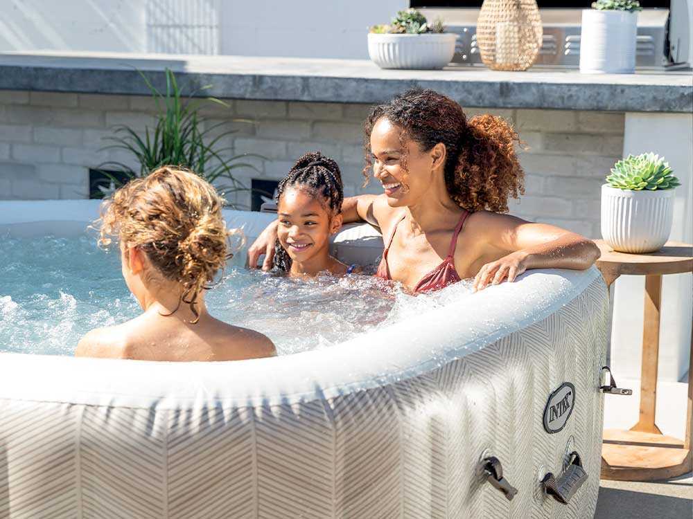 Piscina de hidromasaje spa Intex Cuadrada Chevron Deluxe 28472EX – Ø193×71 cm