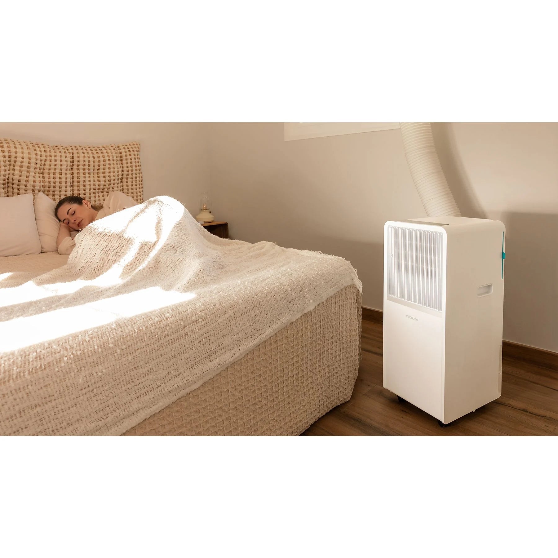 Aire acondicionado portátil – Cecotec ForceClima 7150 Style, 1750 fg/h, 2 velocidades, 20 m², 4 modos, Deshumidificador, Mando a distancia, Blanco