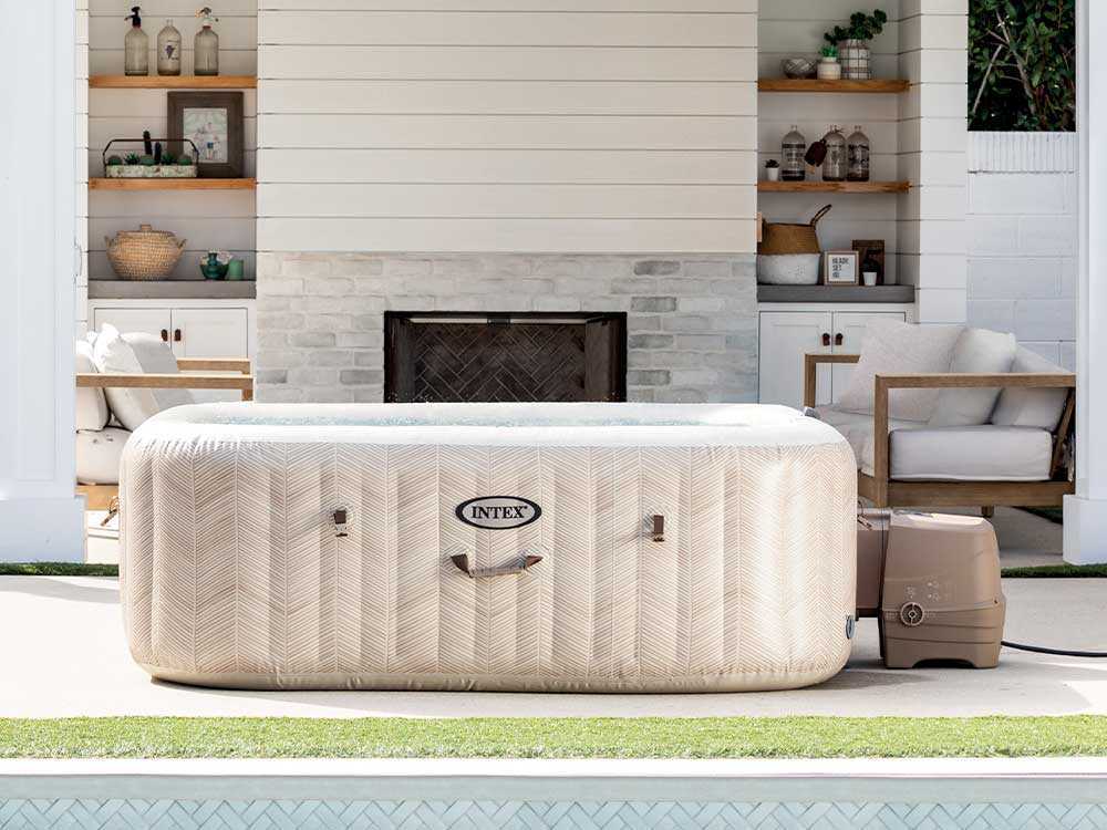 Piscina de hidromasaje spa Intex Cuadrada Chevron Deluxe 28472EX – Ø193×71 cm