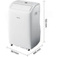 Aire acondicionado portátil – Hisense APC09QC, 2236 fg/h, 3 velocidades, Deshumidificador, Super Cool, Mando a distancia, Kit Ventana, Wi-Fi, Blanco