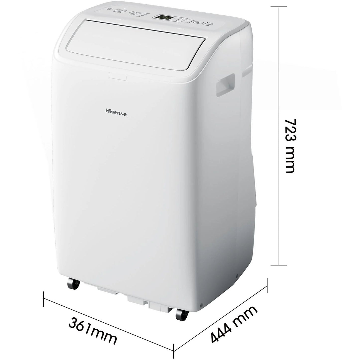 Aire acondicionado portátil – Hisense APC09QC, 2236 fg/h, 3 velocidades, Deshumidificador, Super Cool, Mando a distancia, Kit Ventana, Wi-Fi, Blanco