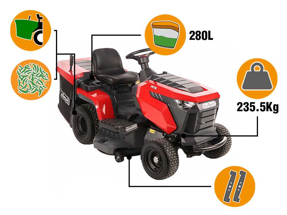 Tractor cortacésped GeoTech-Pro PRTM 200-1020 H-CM – Cambio hidrostático – Recogedor