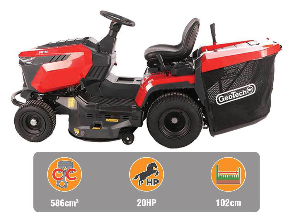 Tractor cortacésped GeoTech-Pro PRTM 200-1020 H-CM – Cambio hidrostático – Recogedor