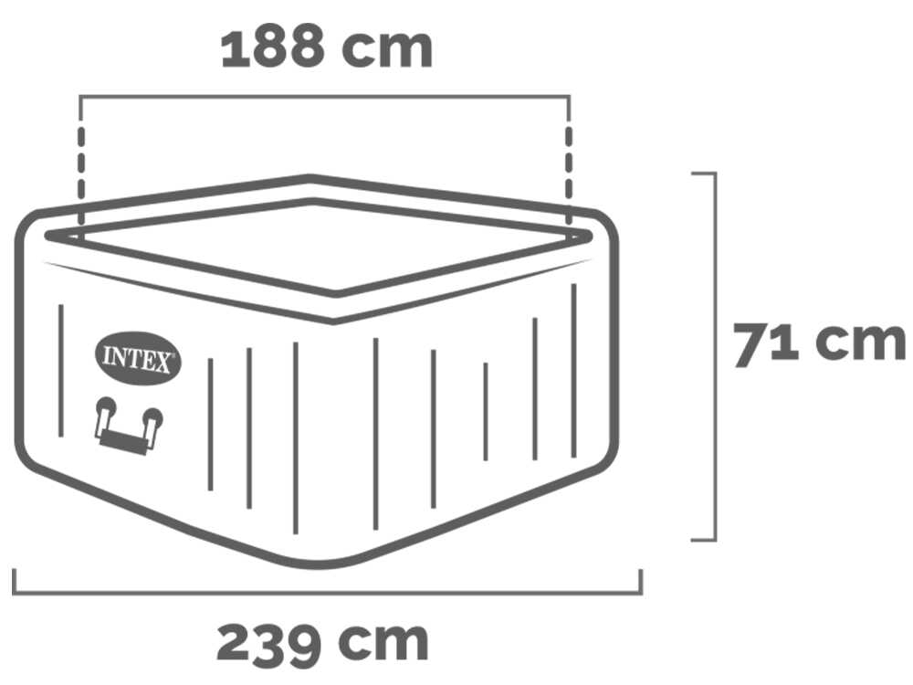 Piscina de hidromasaje spa Intex Cuadrada Greystone Deluxe 28452NP – Ø193×71 cm