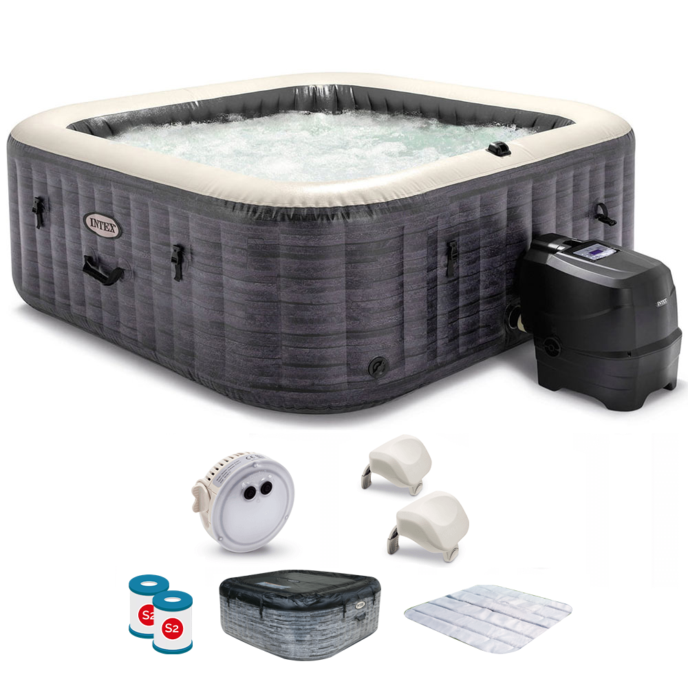 Piscina de hidromasaje spa Intex Cuadrada Greystone Deluxe 28452NP – Ø193×71 cm