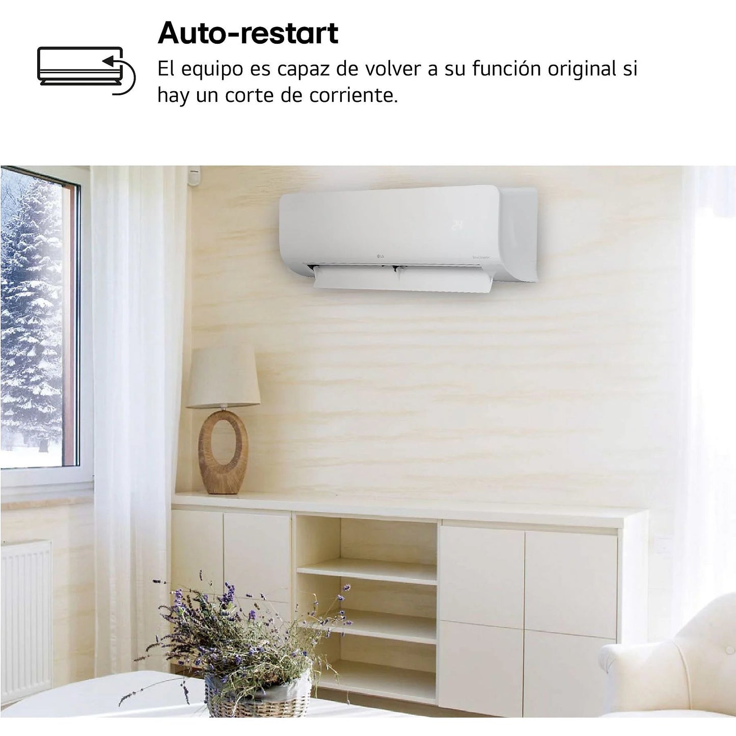 Aire acondicionado Split 1 x 1 – LG WIFIECO12.SET, 2967 fg/h, Wi-Fi, ThinQ, Blanco