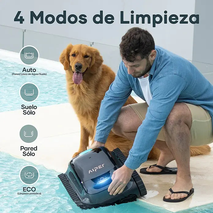 Aiper Robot de piscina Scuba S1 Funcionamiento con batería – Específico para: Piscinas de hasta 150 m² – Potencia de filtración: 15.900 l/h