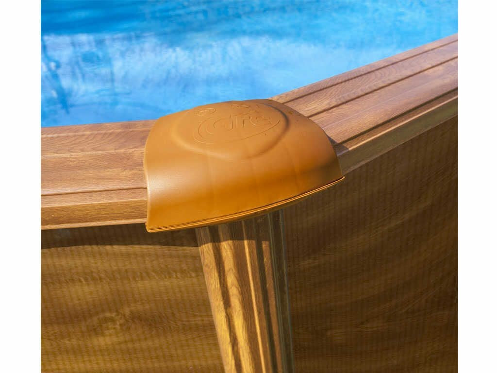Piscina desmontable Gre Pacific ovalada de acero aspecto madera – 730 x 375 x 120 cm