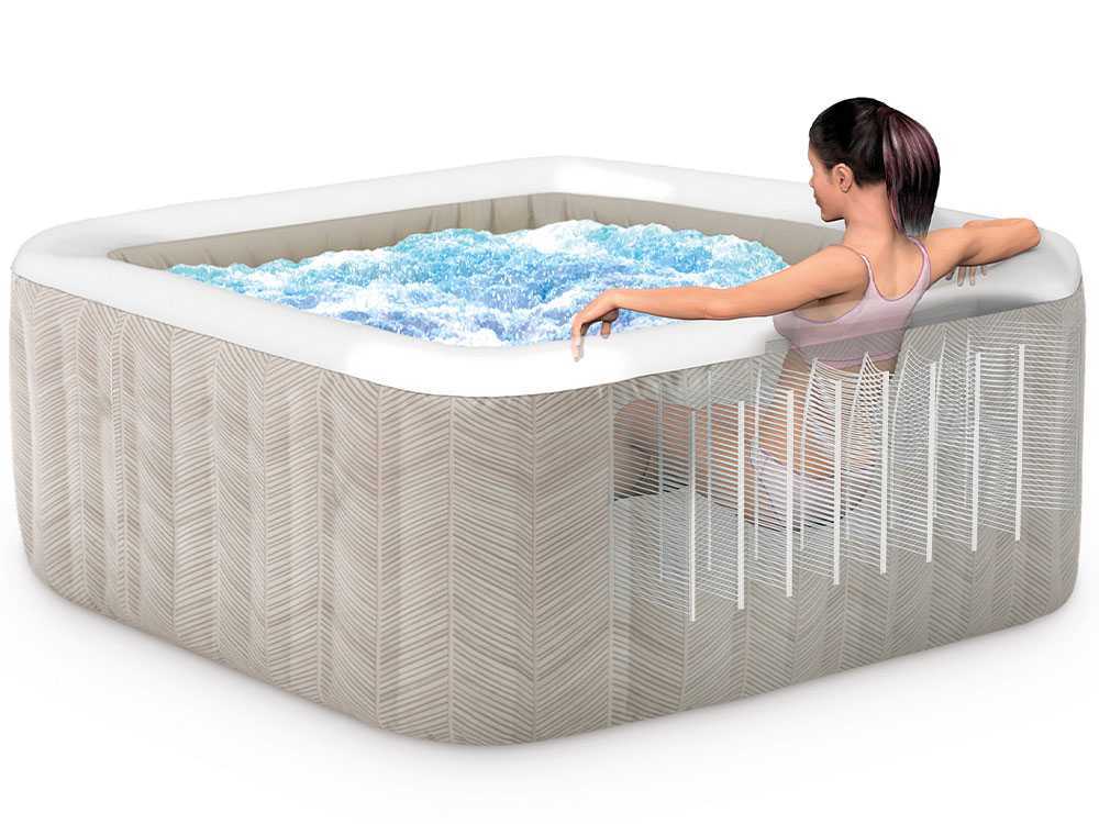Piscina de hidromasaje spa Intex Cuadrada Chevron Deluxe 28472EX – Ø193×71 cm