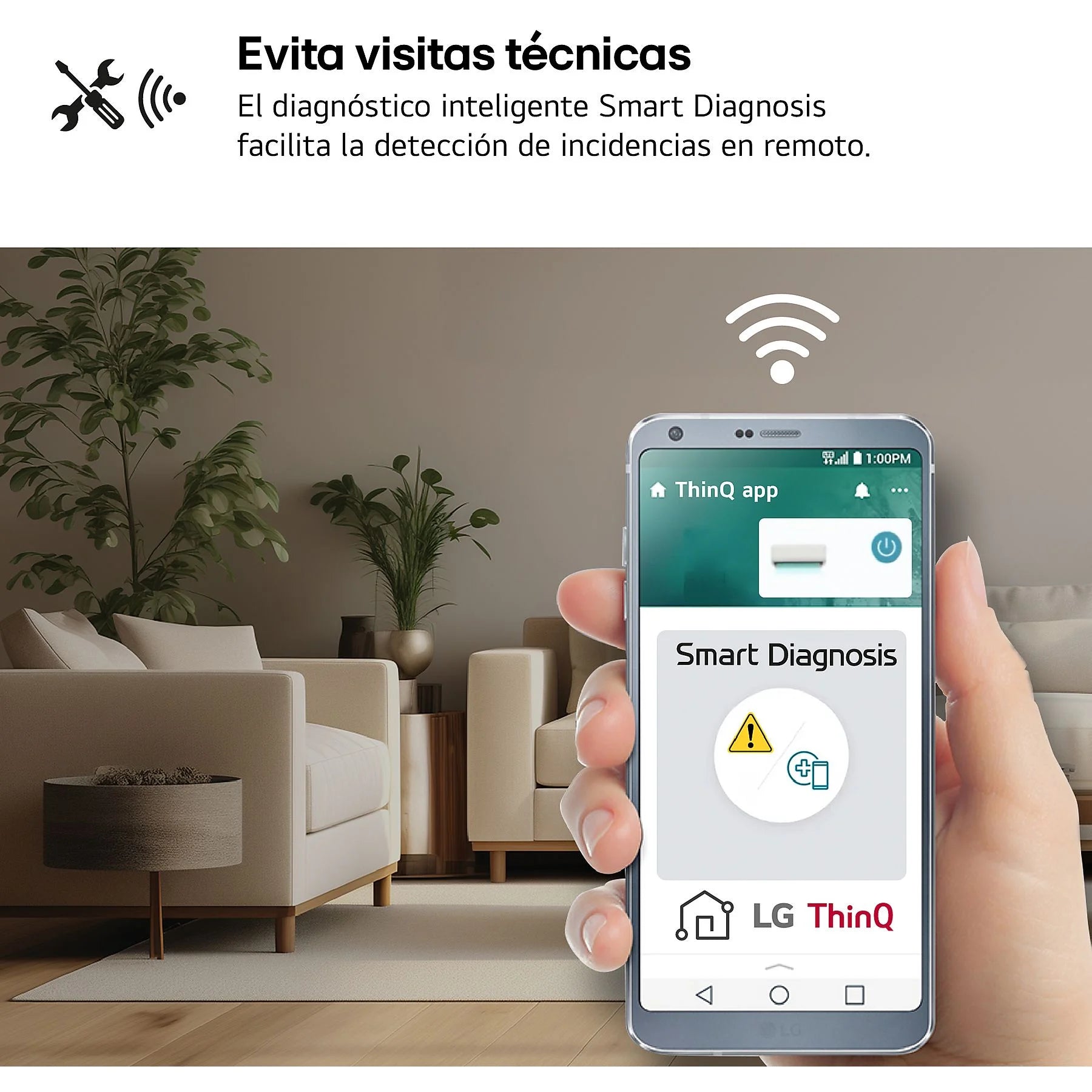 Aire acondicionado Split 1 x 1 – LG MAGNA09SX.SET, 2150 fg/h, Freeze Cleaning, Wi-Fi, Blanco