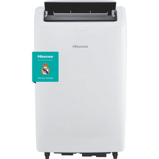 Aire acondicionado portátil – Hisense APC09QC, 2236 fg/h, 3 velocidades, Deshumidificador, Super Cool, Mando a distancia, Kit Ventana, Wi-Fi, Blanco