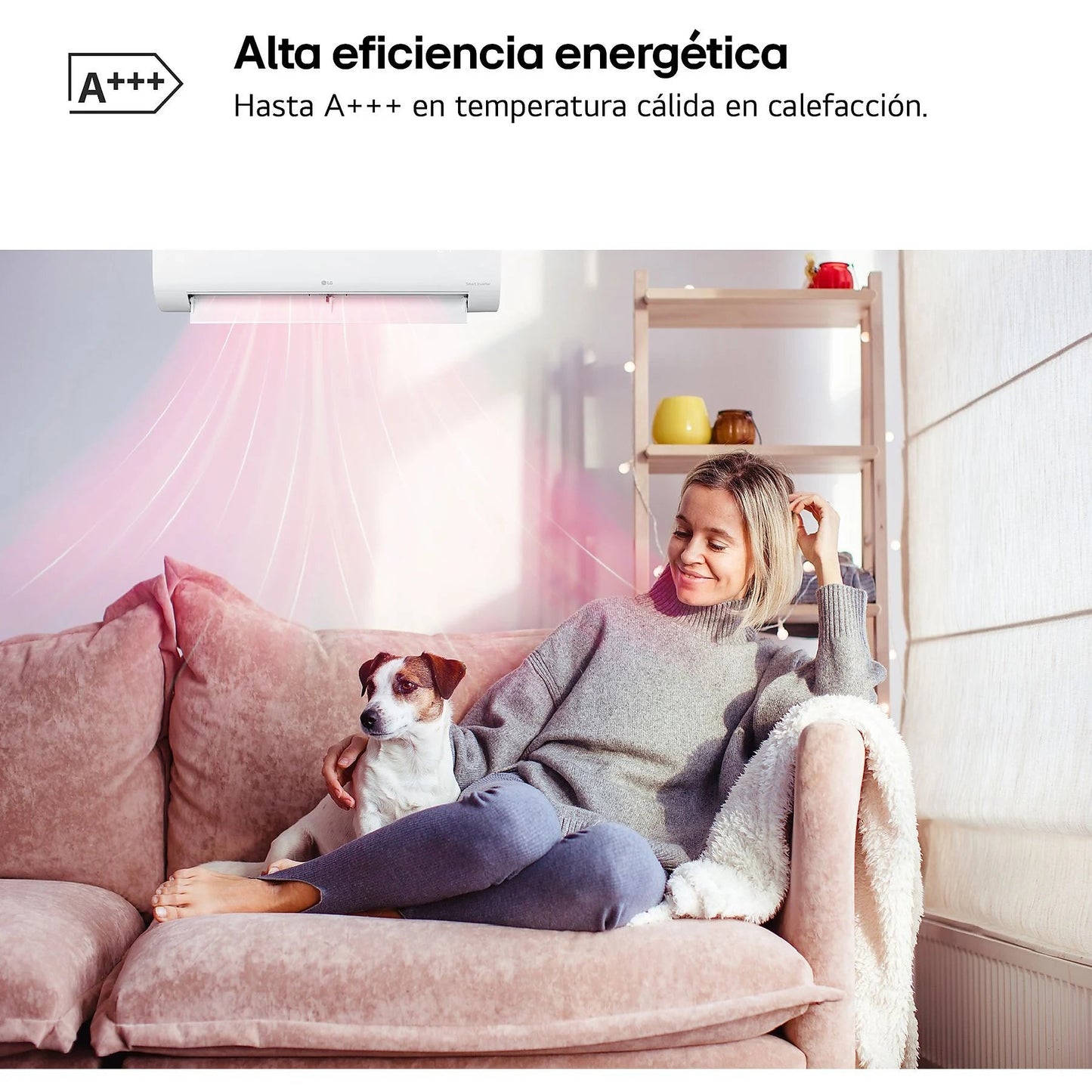 Aire acondicionado Split 1 x 1 – LG WIFIECO12.SET, 2967 fg/h, Wi-Fi, ThinQ, Blanco