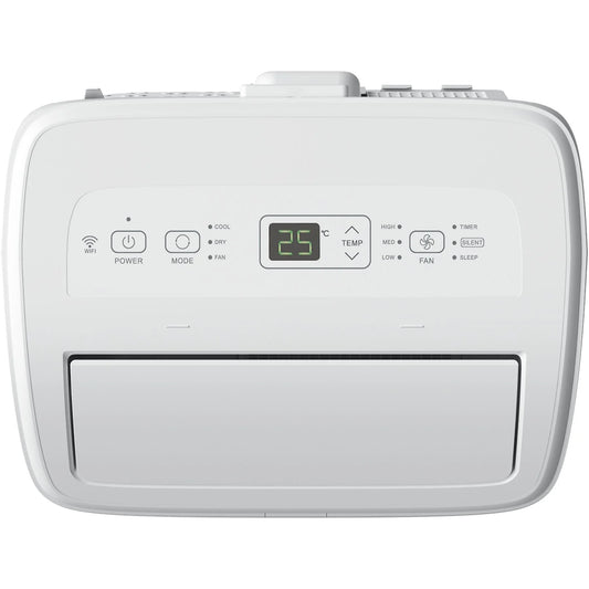 Aire acondicionado portátil – Hisense APC09QC, 2236 fg/h, 3 velocidades, Deshumidificador, Super Cool, Mando a distancia, Kit Ventana, Wi-Fi, Blanco