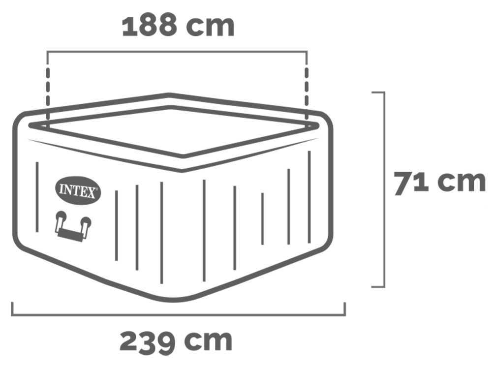 Piscina de hidromasaje spa Intex Cuadrada Chevron Deluxe 28472EX – Ø193×71 cm